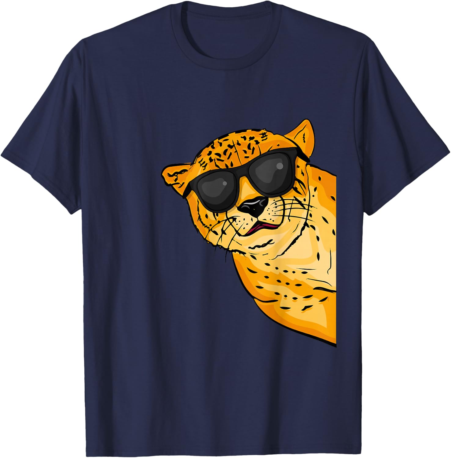 Cool Cheetah Lover Kids Sunglases Cheetah T-Shirt - T-Shirt | Navy