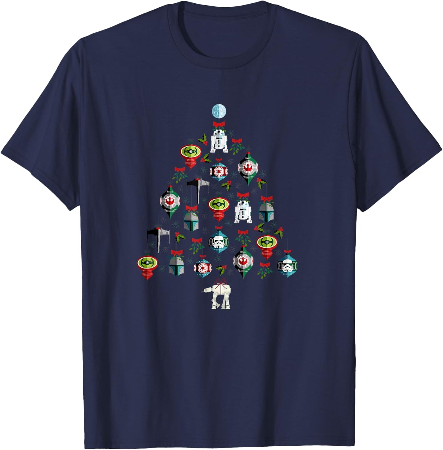 Star Wars Christmas Tree Ornaments Holiday T-Shirt - T-Shirt | Navy