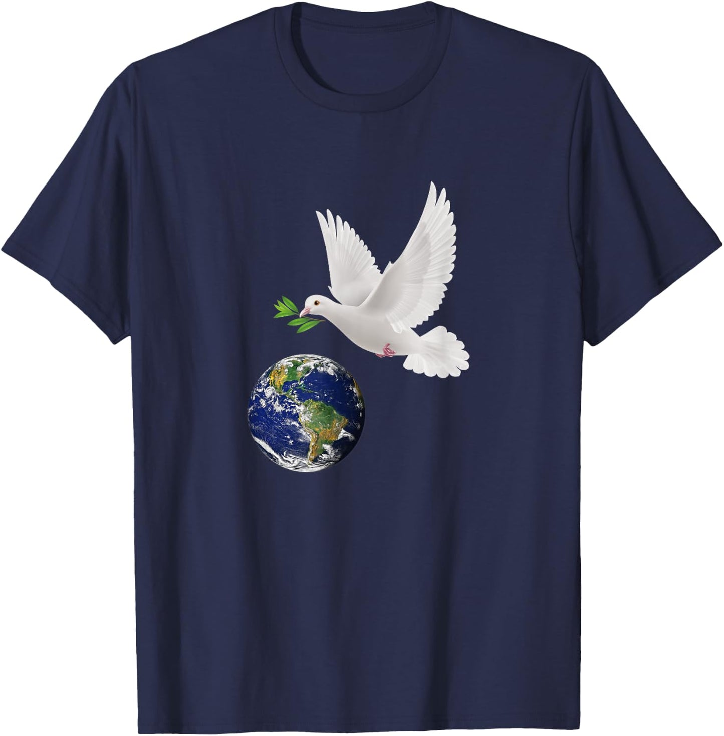 Peace Dove World Peace Earth Peace White Peace Dove , black T-Shirt - T-Shirt | Navy