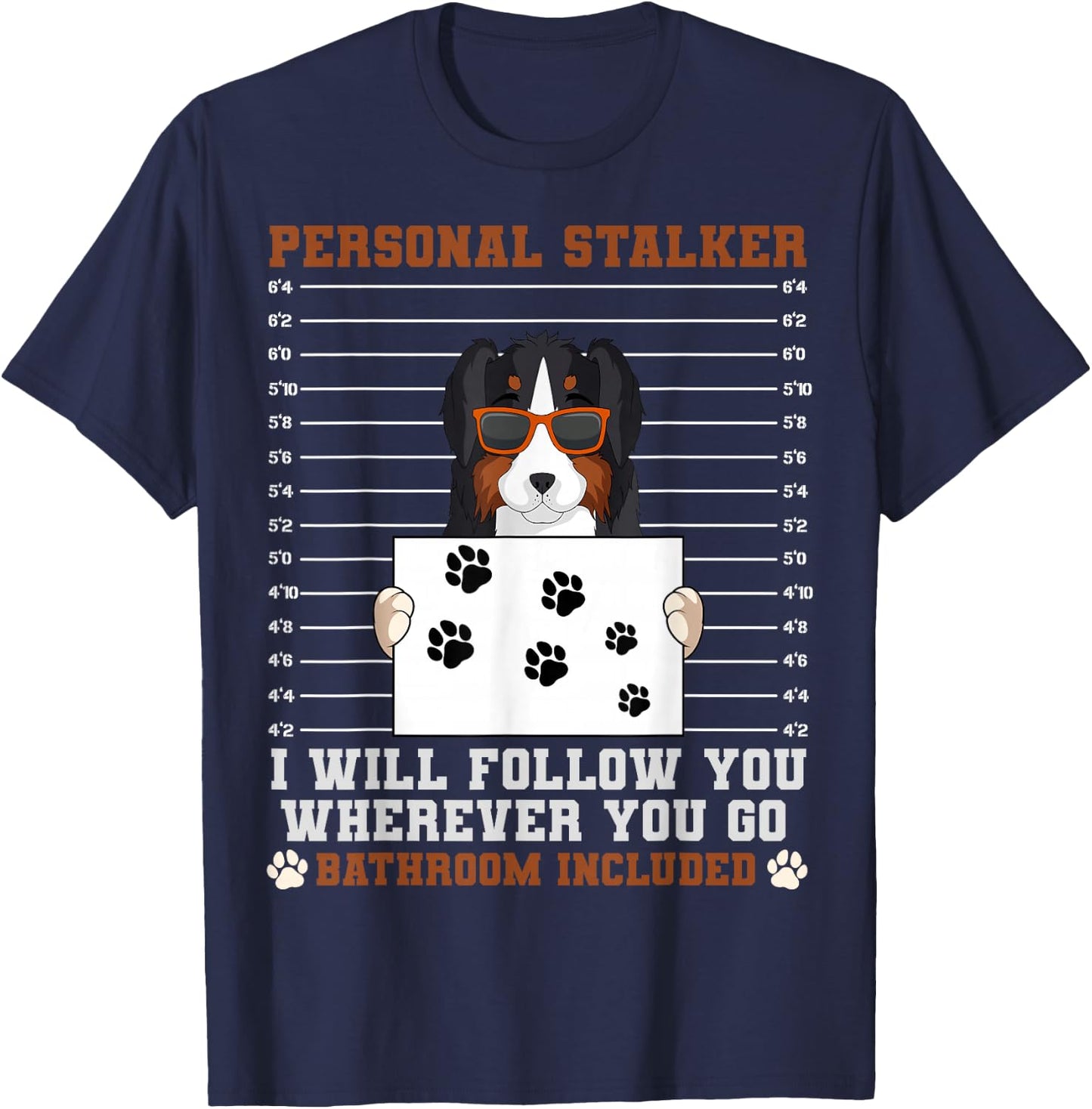 Australian Shepherd Aussie Herding Breed Personal Stalker T-Shirt - T-Shirt | Navy