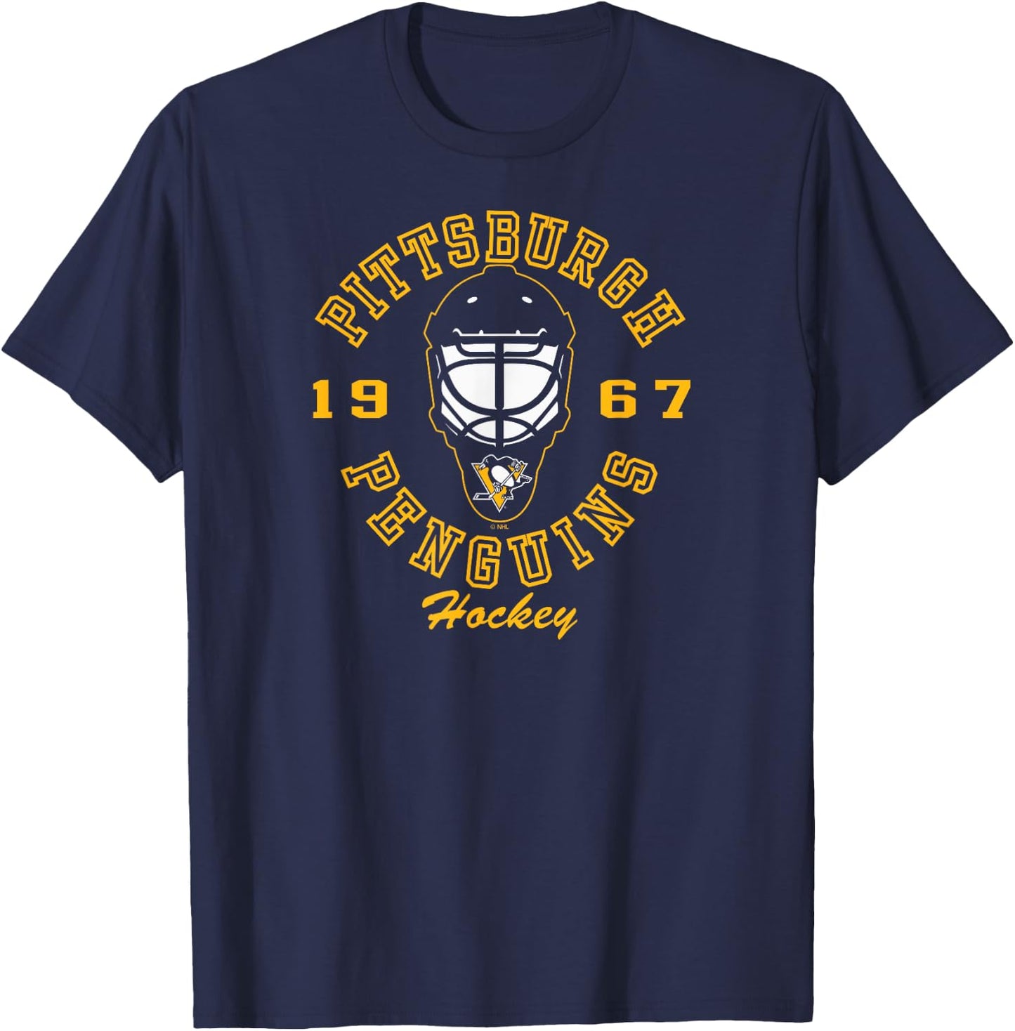 Pittsburgh Penguins Hockey Mask Black Officially Licensed T-Shirt - T-Shirt | Navy