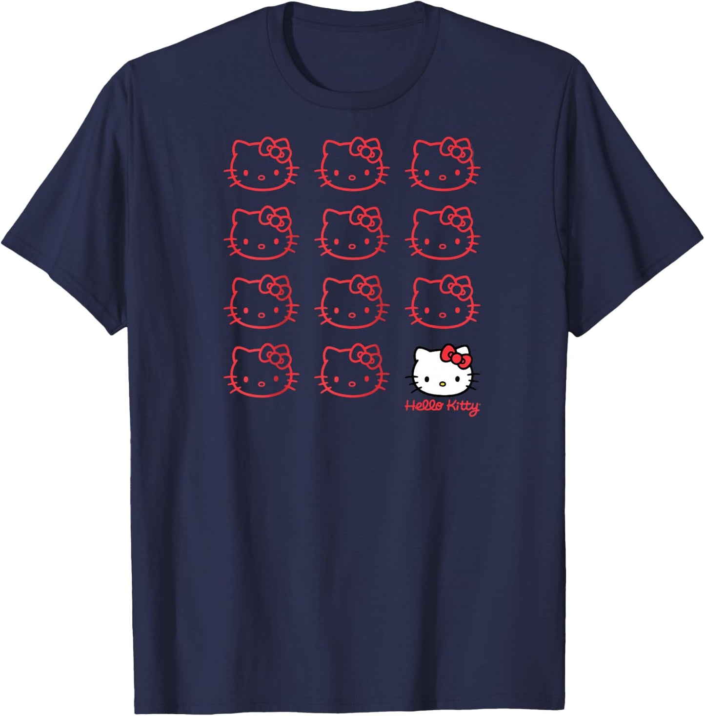 Hello Kitty Real Raglan Baseball T-Shirt - T-Shirt | Navy