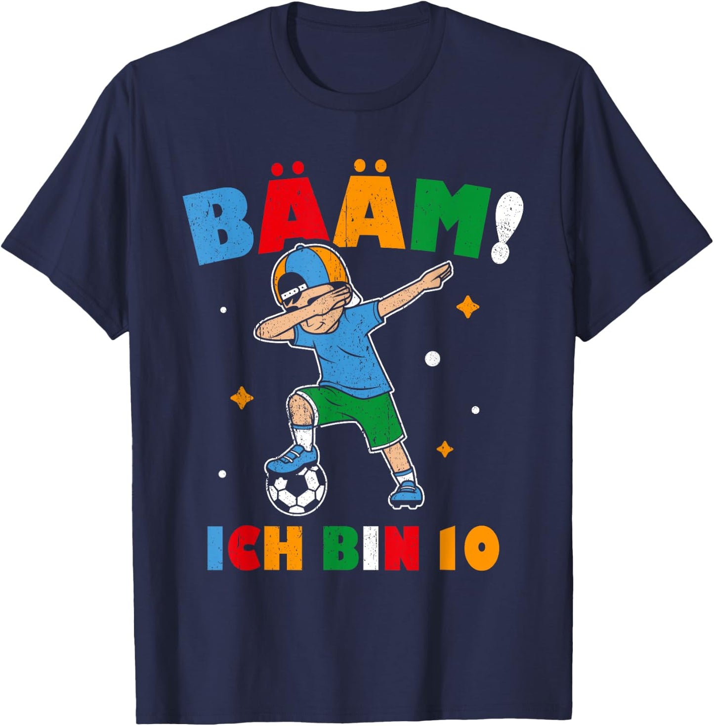 I Am 10 Dabbing Birthday Shirt 10 Years Boys Gift , black T-Shirt - T-Shirt | Navy