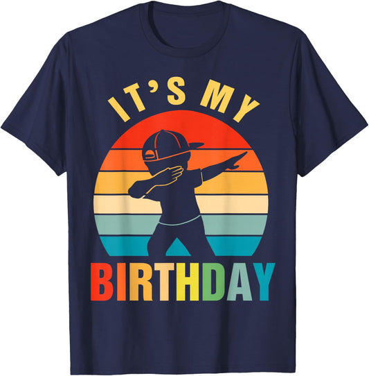 It's My Birthday for Boys Girls Dabbing Birthday Gift T-Shirt - T-Shirt | Navy