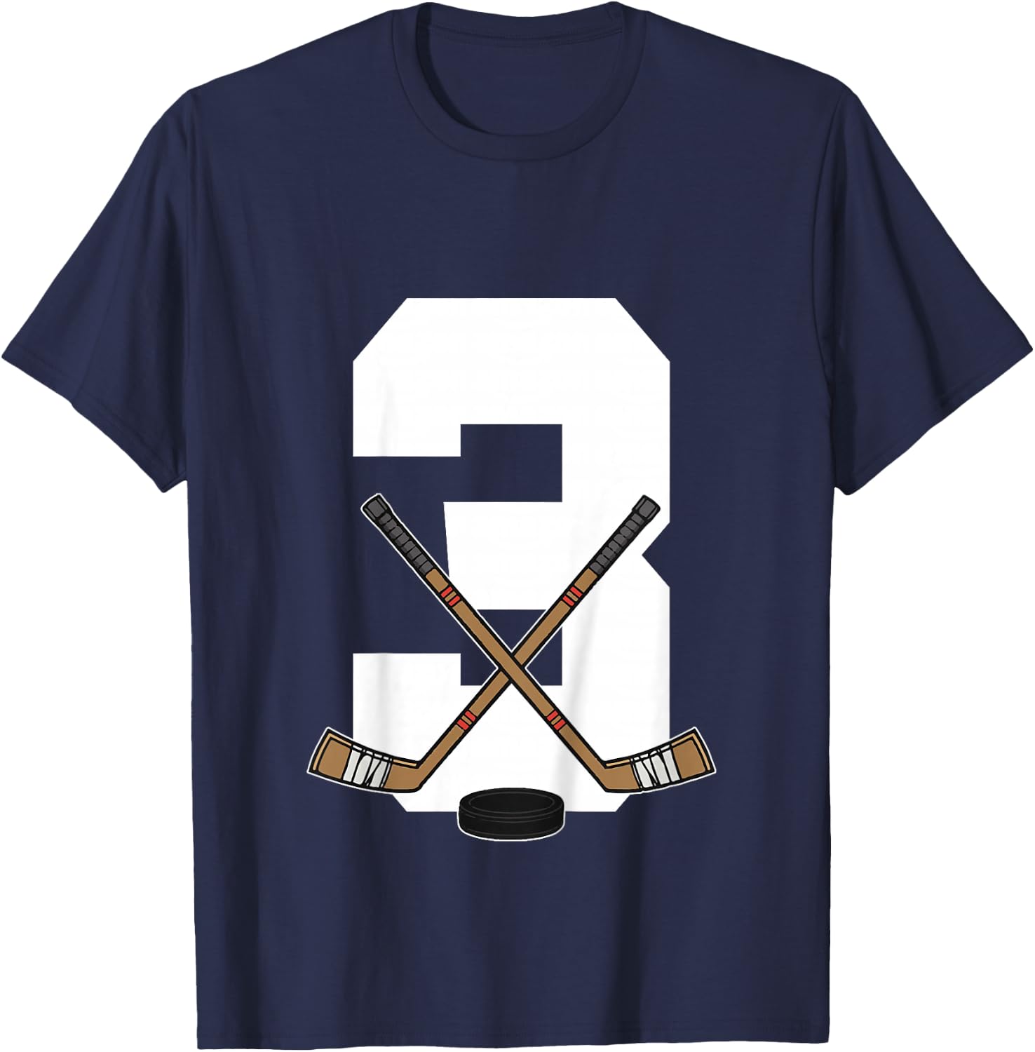 Kids Ice Hockey Kids Toddler Boys 3rd Birthday Ice Hockey T-Shirt - T-Shirt | Navy