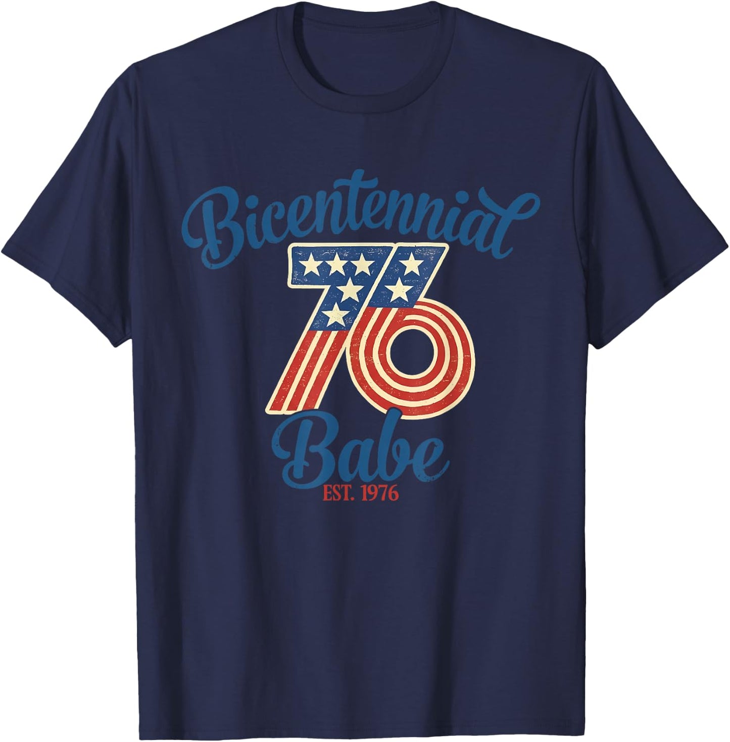 Bicentennial 1976 50 Years Old 50th Birthday American Flag T-Shirt - T-Shirt | Navy