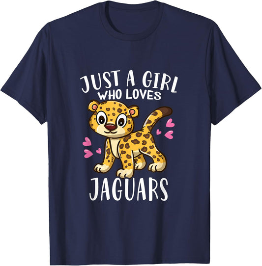 Funny Jaguar Lovers Just A Girl Who Loves Jaguars T-Shirt - T-Shirt | Navy