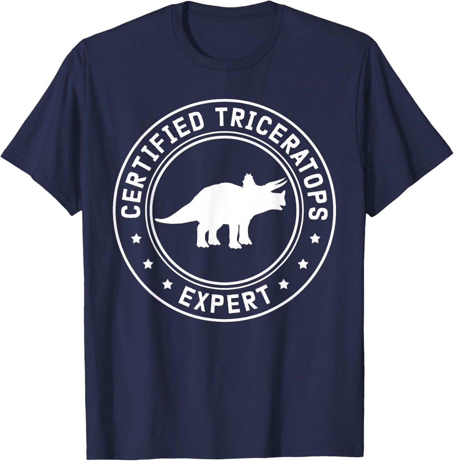 Triceratops Expert | Dinosaurs Triceratopses T-Shirt - T-Shirt | Navy