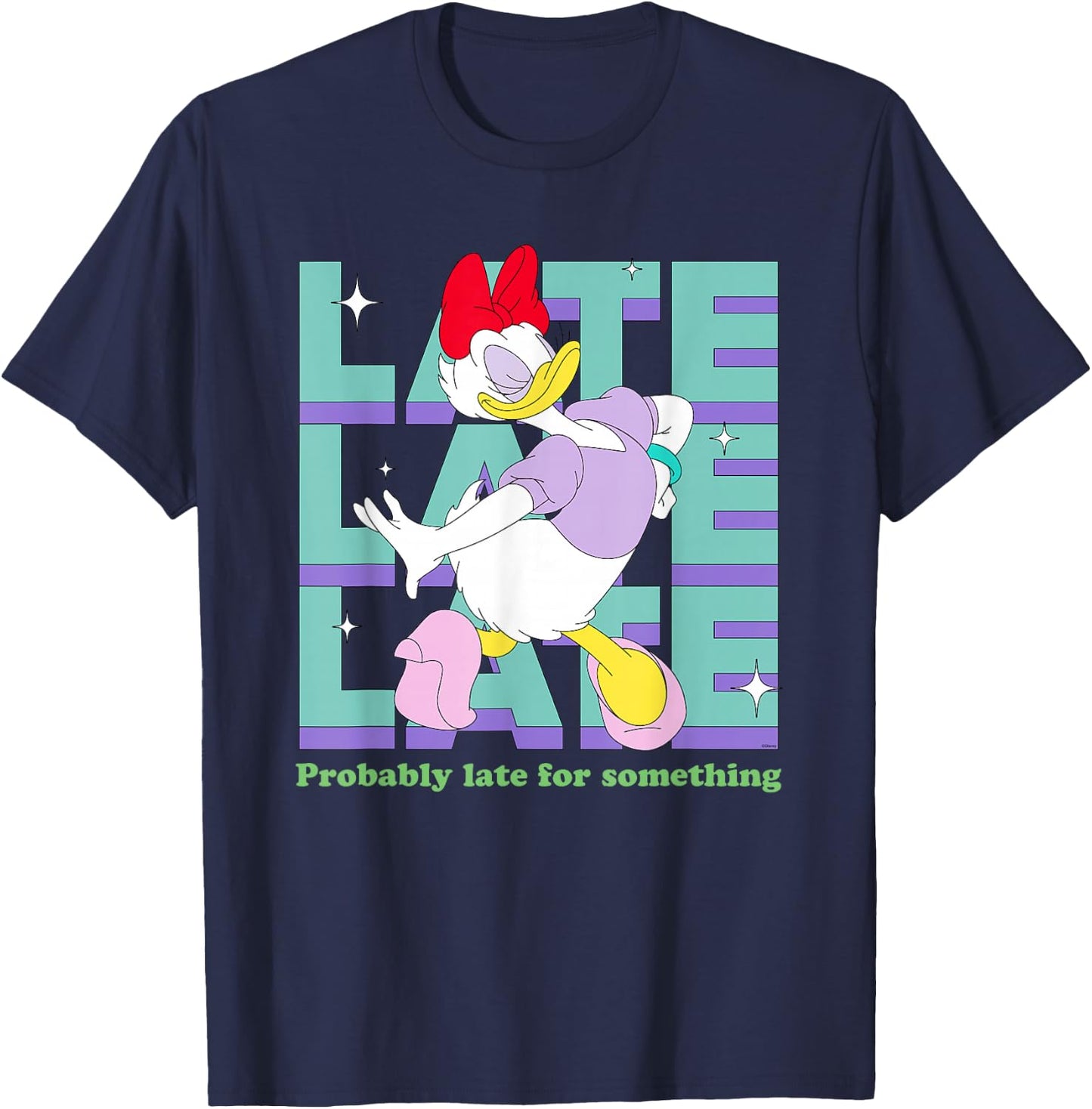 Disney Daisy Duck Probably Late for Something Funny T-Shirt - T-Shirt | Navy