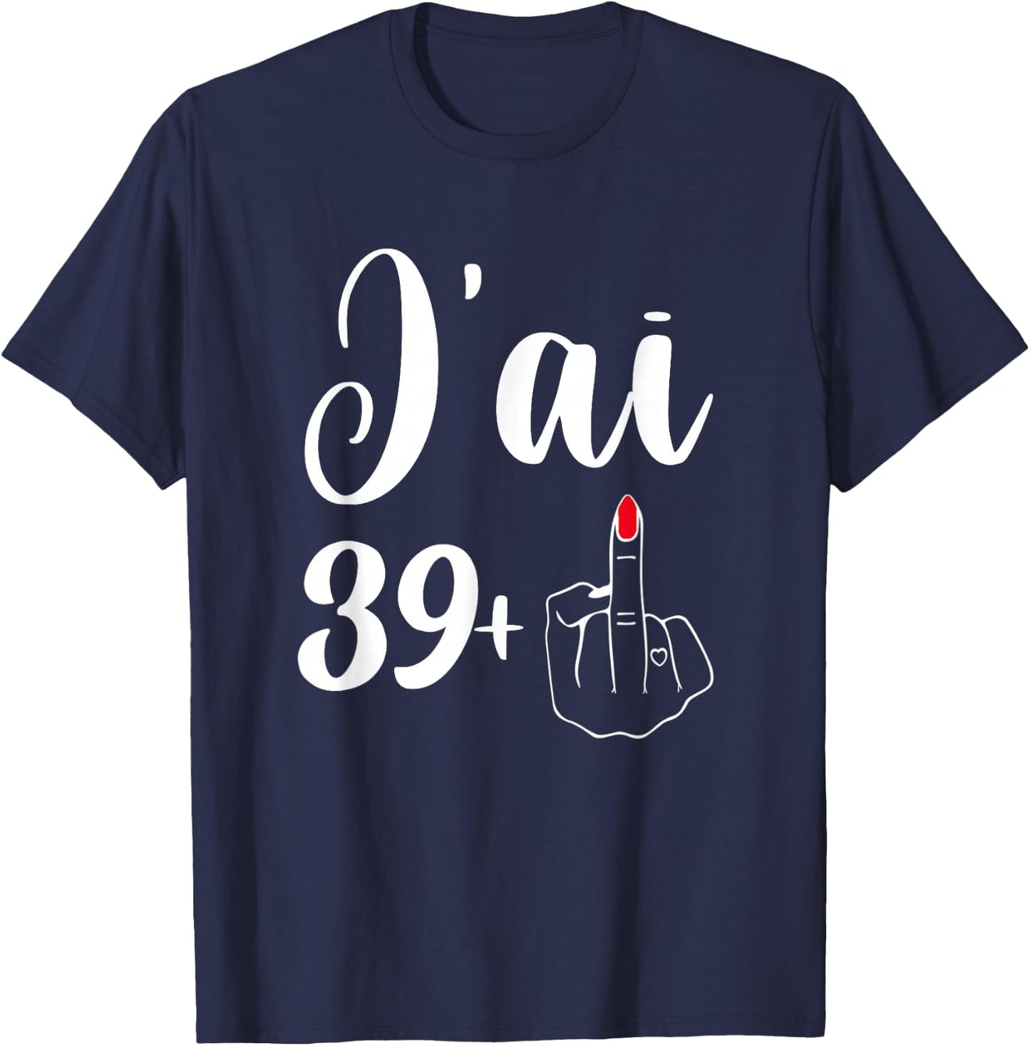 40th Birthday 40th Woman Funny Celebrating 40th Birthday , Black, S T-Shirt - T-Shirt | Navy