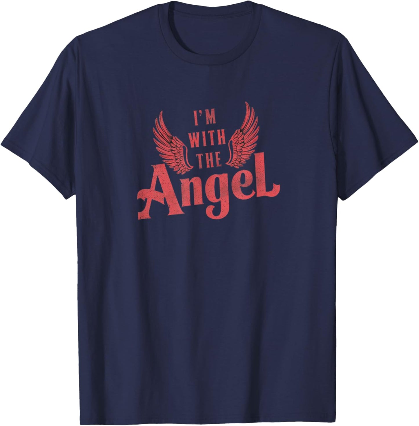 I'm With the Angel Funny Couples Halloween T-Shirt - T-Shirt | Navy