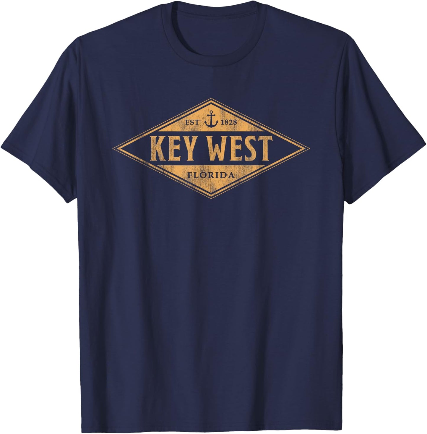 Retro Key West Florida Souvenir Vacation Vintage T-Shirt - T-Shirt | Navy