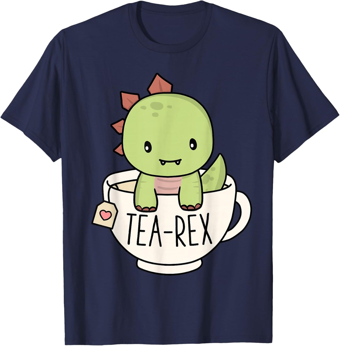 Tea-Rex Süßer T-Rex Dinosaurier-Liebhaber Kawaii Lustiger Dino Pun T-Shirt - T-Shirt | Navy