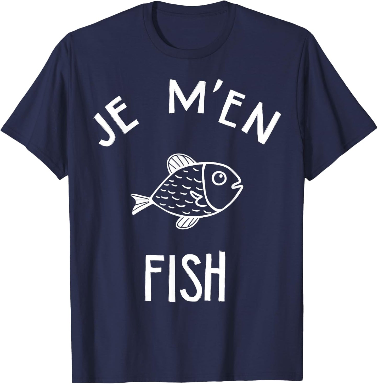 Je M'en Fish , Black, S T-Shirt - T-Shirt | Navy