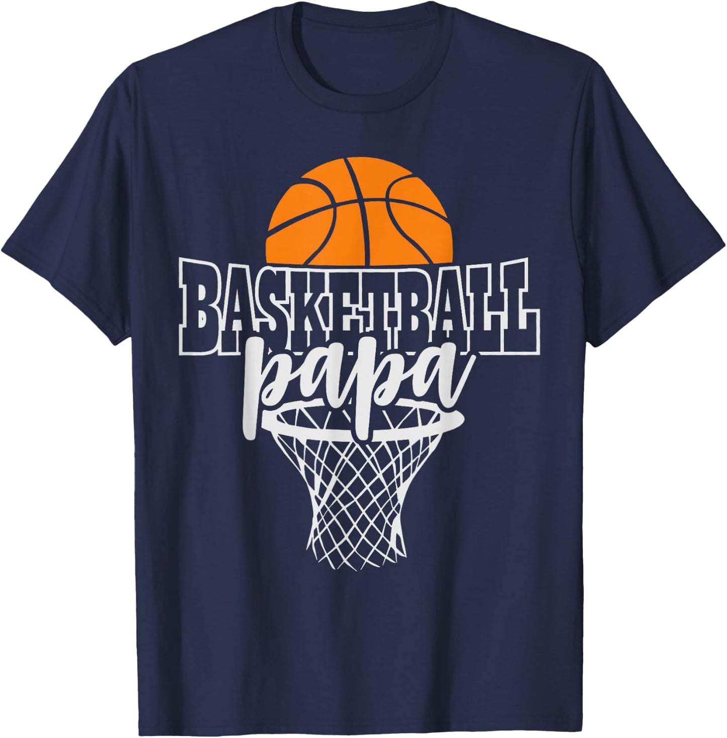 Vintage Proud Basketball Papa Fathers Day Basketball Player T-Shirt - T-Shirt | Navy
