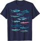 Types Of Sharks Educational Collection Marine Biologists T-Shirt - T-Shirt | Navy