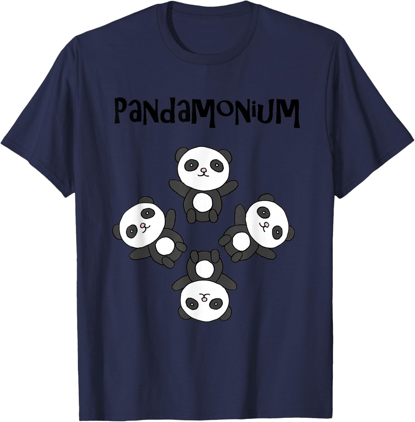 Funny Panda Bear Cartoon Smile Tea Tank T-Shirt - T-Shirt | Navy