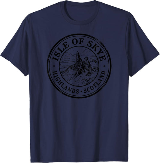 Isle of Skye Scotland Postage Black Cancellation Stamp T-Shirt - T-Shirt | Navy