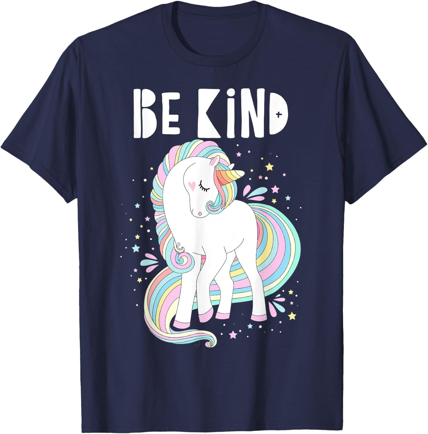 Be Kind - Choose Kindness Anti Bullying Rainbow Unicorn T-Shirt - T-Shirt | Navy