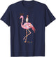 Holiday Xmas Lighting Penguin Riding Flamingo Christmas T-Shirt - T-Shirt | Navy