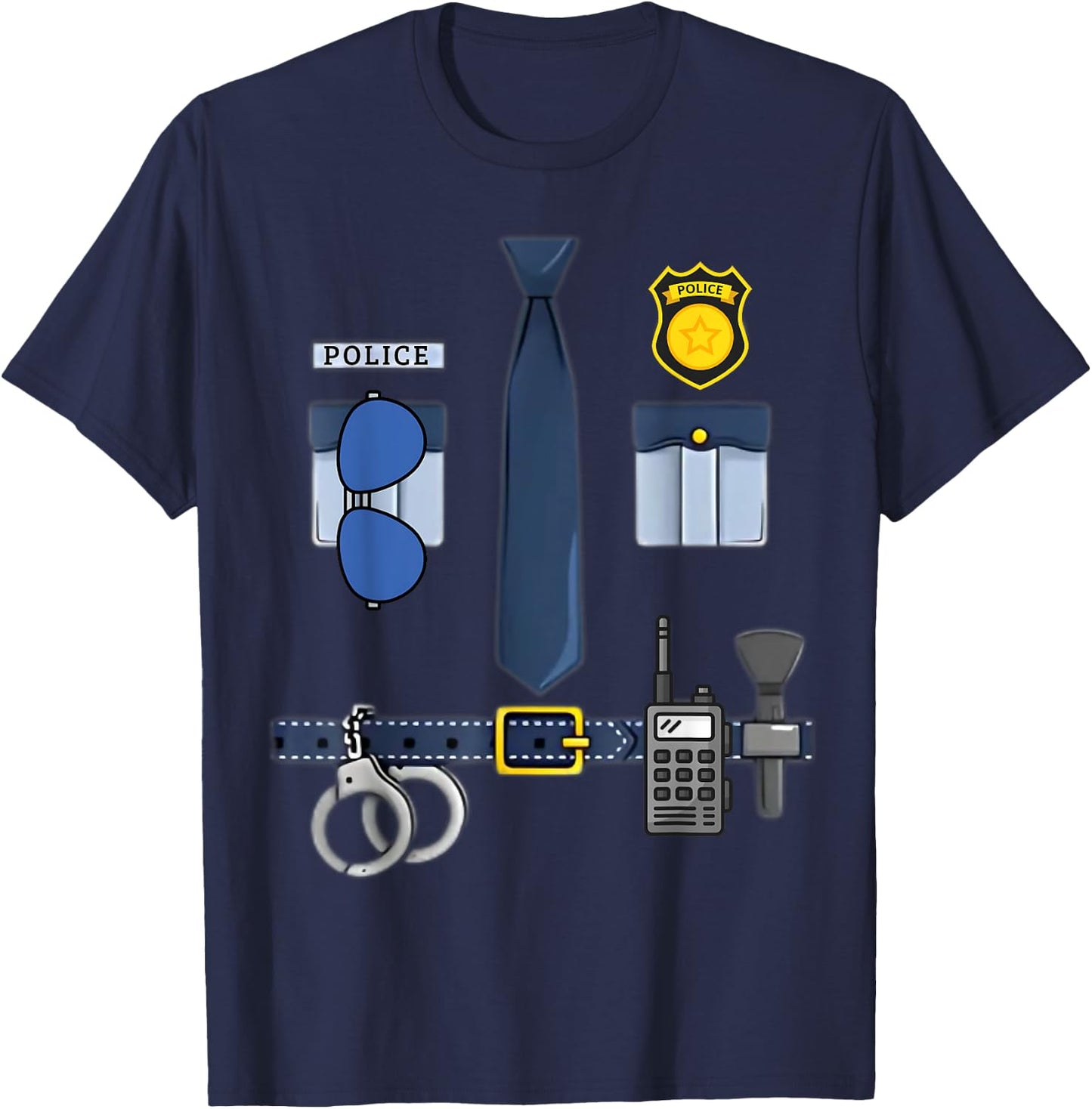 Halloween Policeman Costume Halloween Police Officer Costume T-Shirt - T-Shirt | Navy