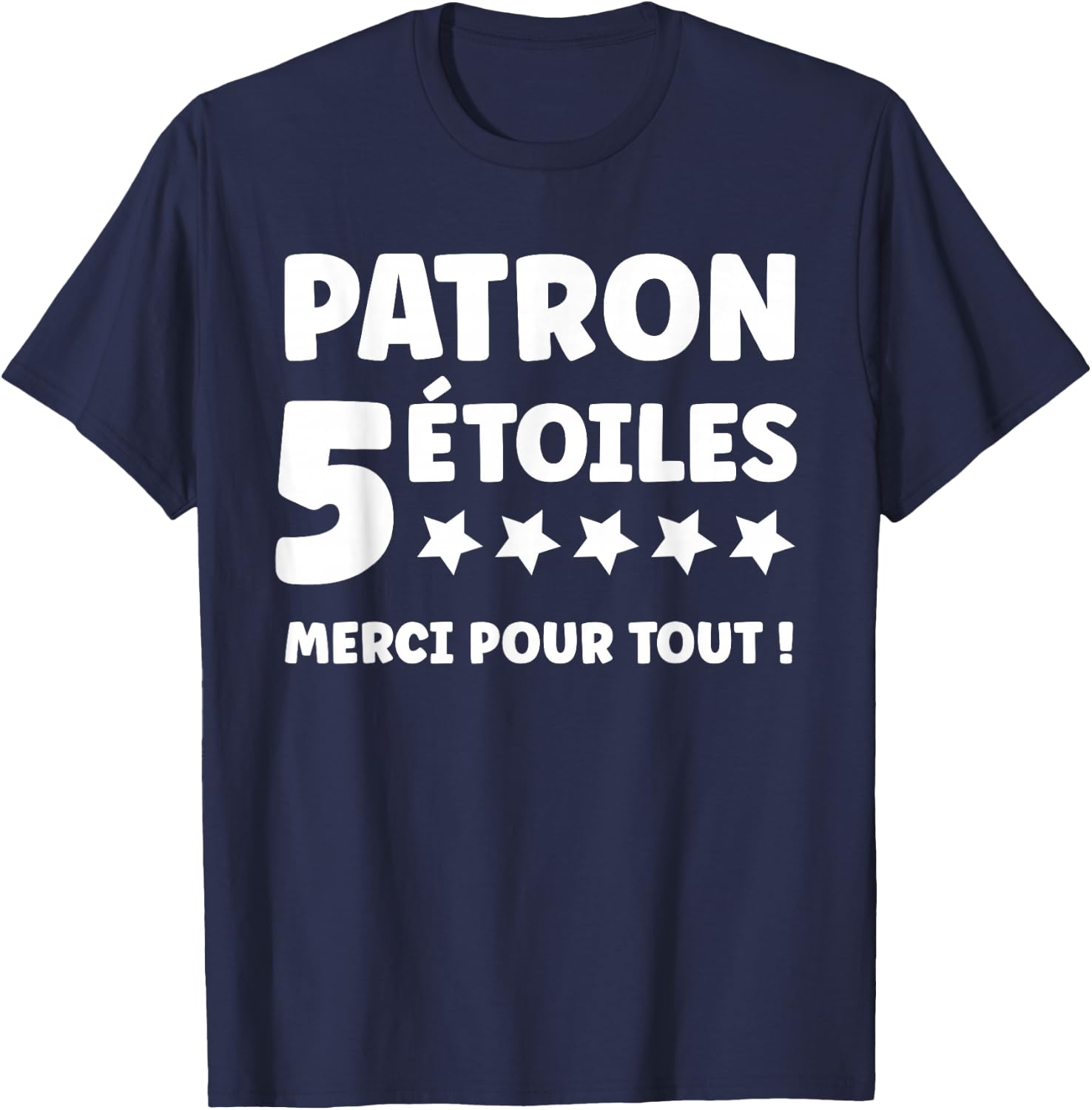Humour Pattern 5 Stars Thank You for Everything Start Super Pattern T-Shirt - T-Shirt | Navy