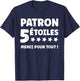 Humour Pattern 5 Stars Thank You for Everything Start Super Pattern T-Shirt - T-Shirt | Navy
