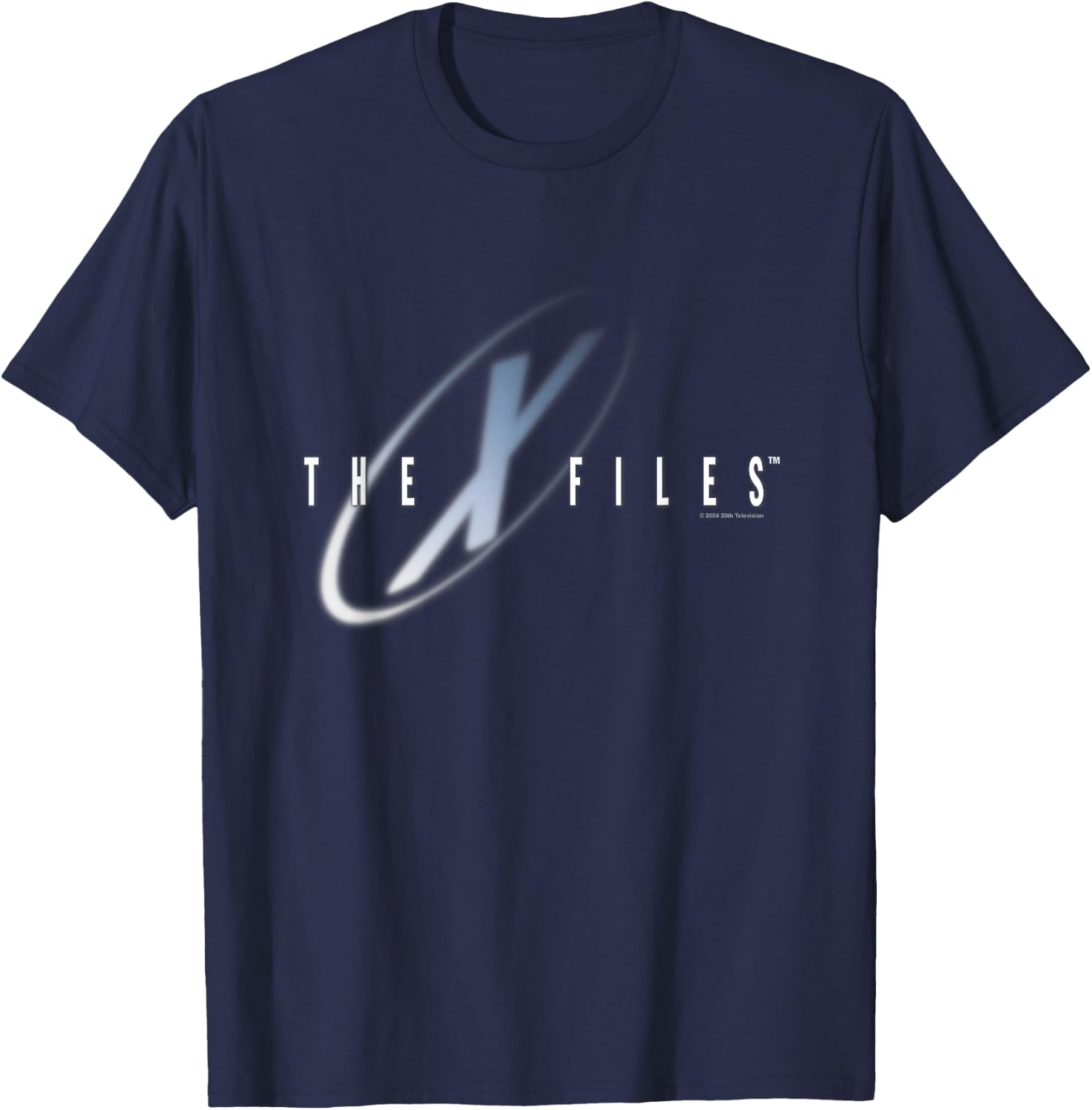 X-Files Iconic Big Chest Text Logo T-Shirt - T-Shirt | Navy