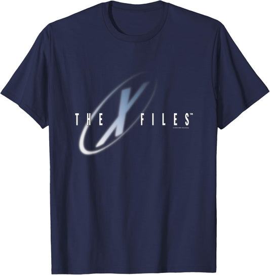 X-Files Iconic Big Chest Text Logo T-Shirt - T-Shirt | Navy
