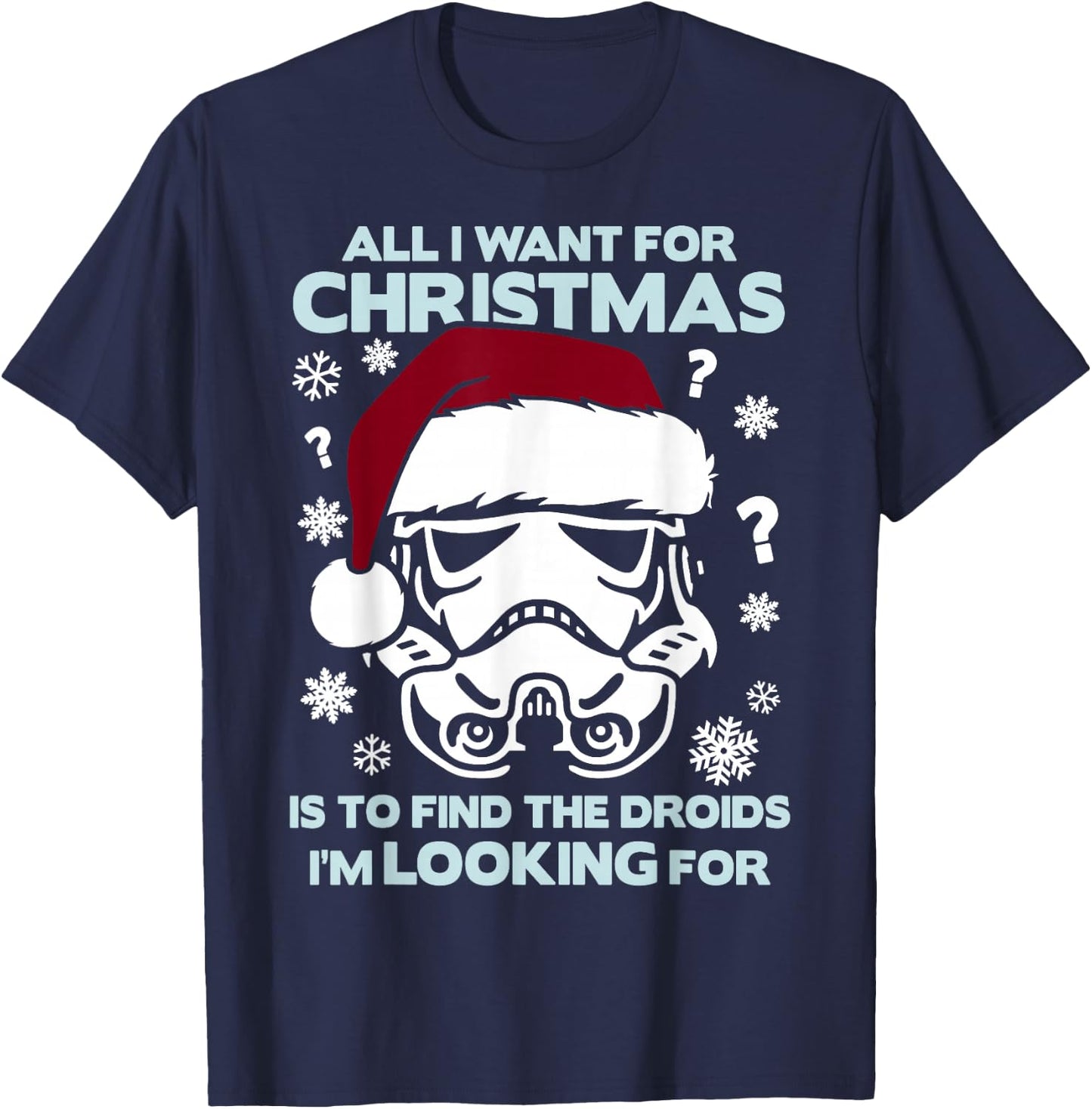 Star Wars Storm Trooper Droid Looking Christmas T-Shirt - T-Shirt | Navy