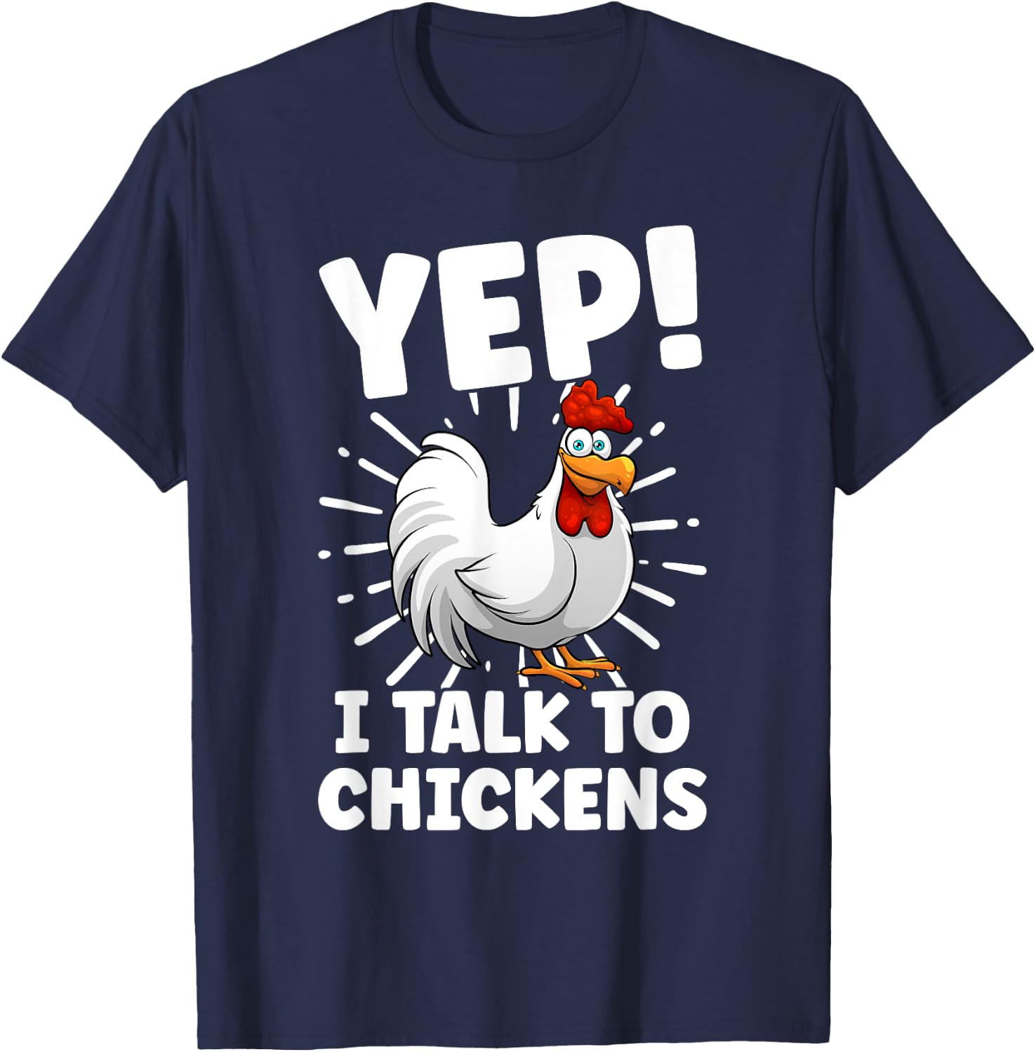 Funny Chicken Art Women Rooster Flock Chicken Farmer T-Shirt - T-Shirt | Navy