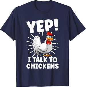 Funny Chicken Art Women Rooster Flock Chicken Farmer T-Shirt - T-Shirt | Navy