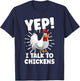 Funny Chicken Art Women Rooster Flock Chicken Farmer T-Shirt - T-Shirt | Navy