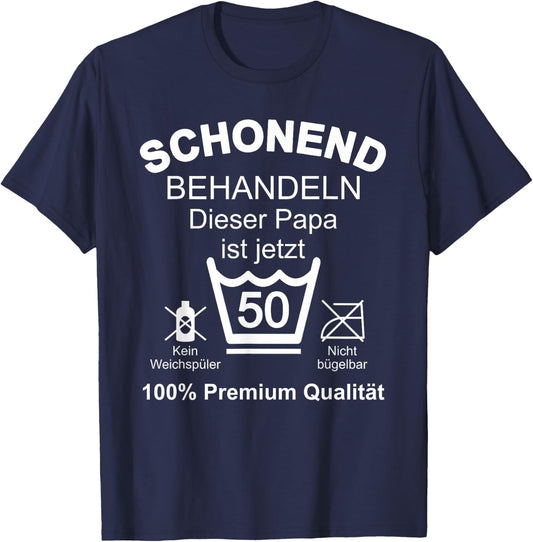 50 Geburtstag Mann 50er Papa 50 Jahre Vater Männer T-Shirt - T-Shirt | Navy