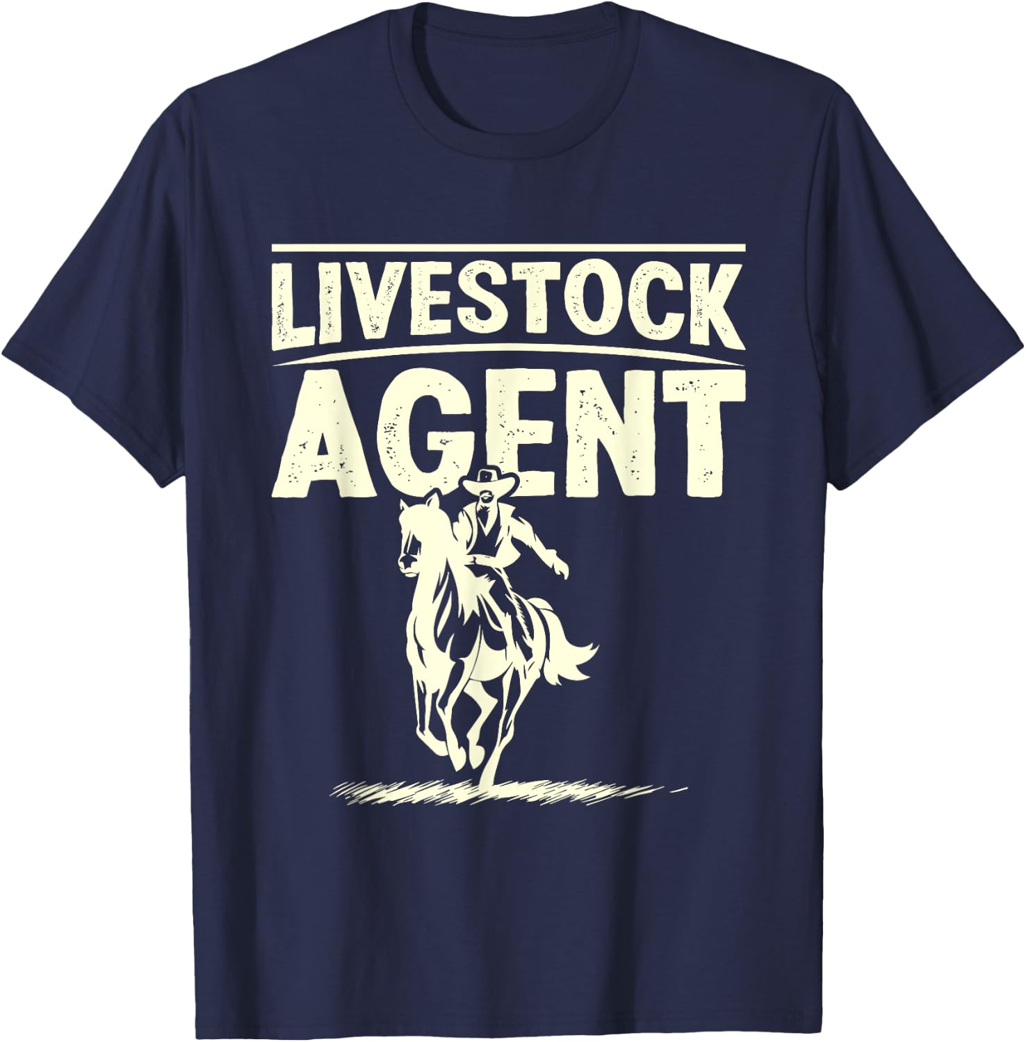 Livestock Agent I Cowboy , black T-Shirt - T-Shirt | Navy