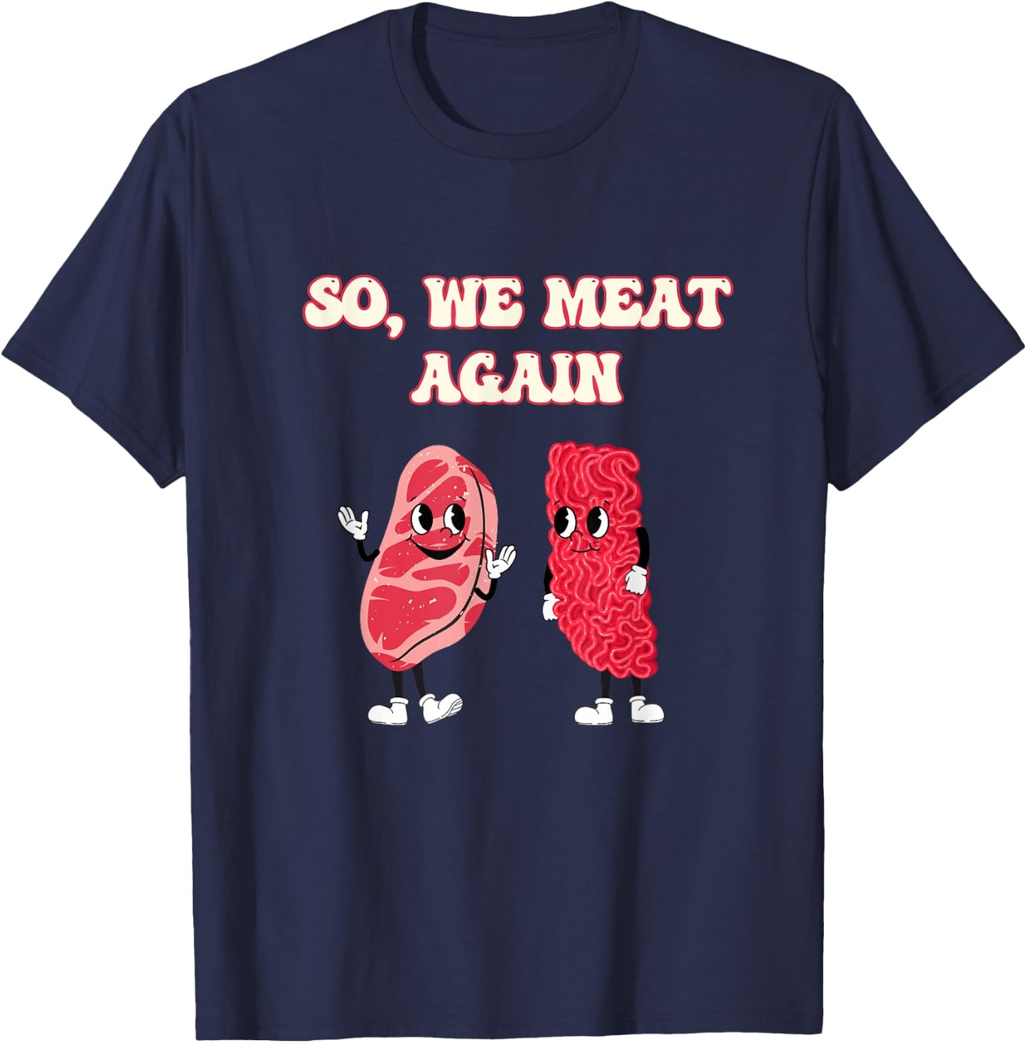 Meat Raffle, Meat Pun, Meat Lover, Steak Lover T-Shirt - T-Shirt | Navy