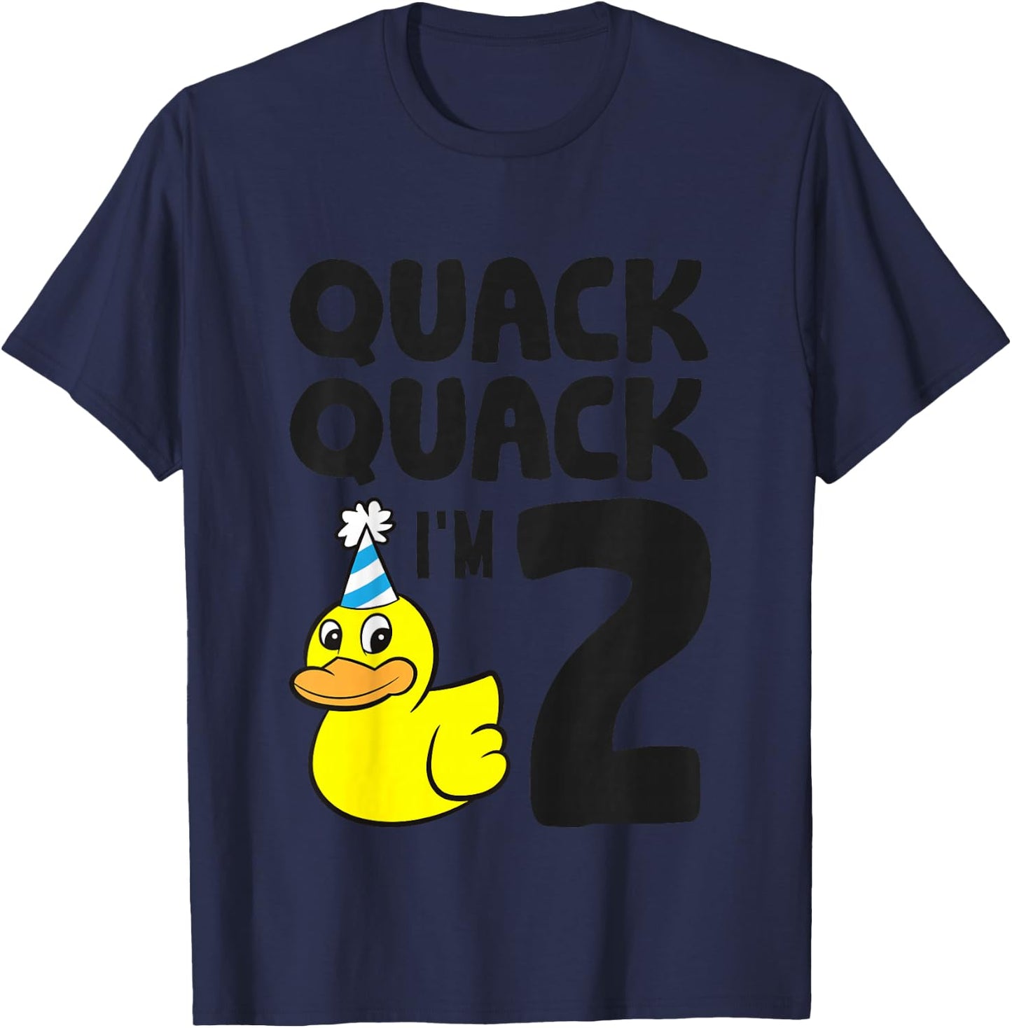 Quack Quack I'm 2 Year Old 2nd Birthday Duck T-Shirt - T-Shirt | Navy
