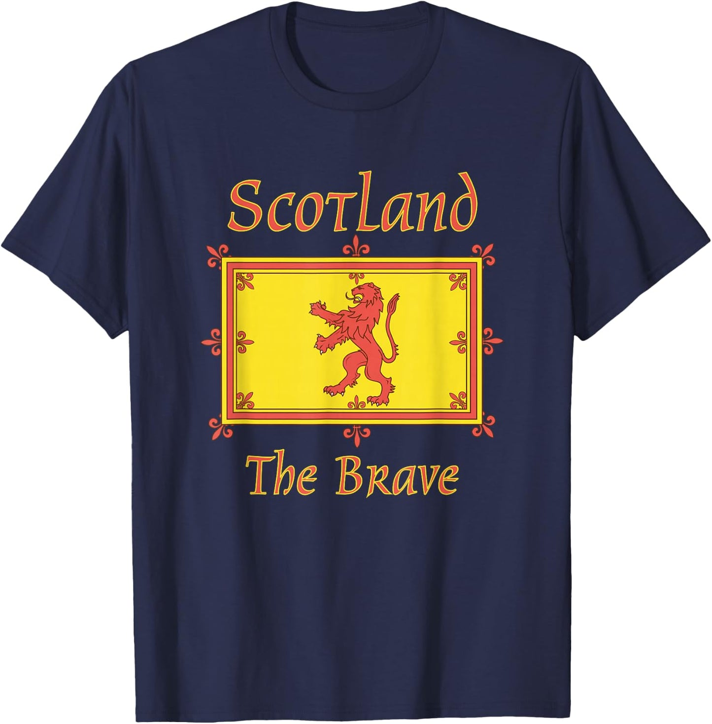 Scotland Brave Flag Lion Vintage Scottish T-Shirt - T-Shirt | Navy