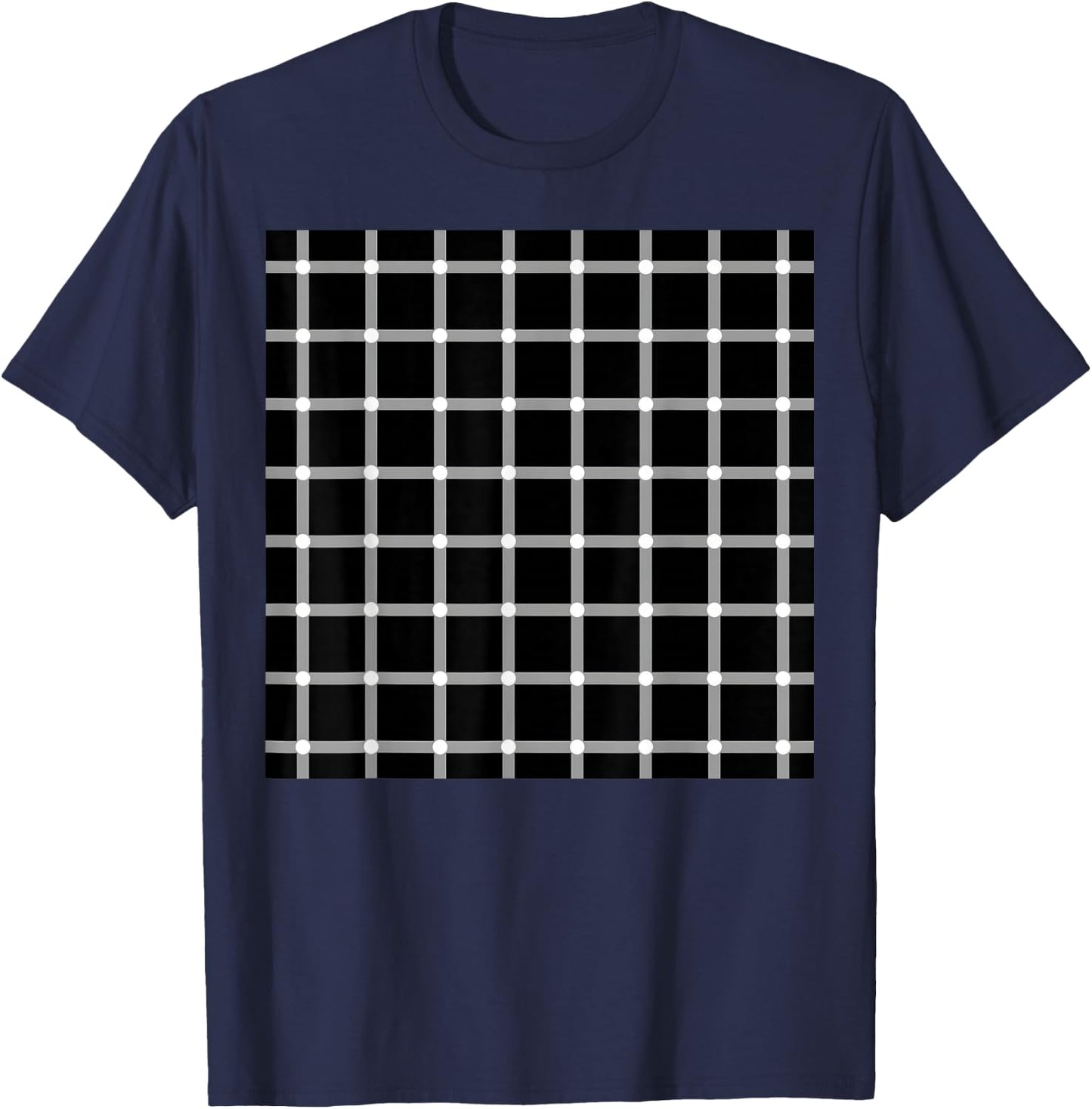 Hermann Grid Optical Illusion Impossible Math Lover T-Shirt - T-Shirt | Navy
