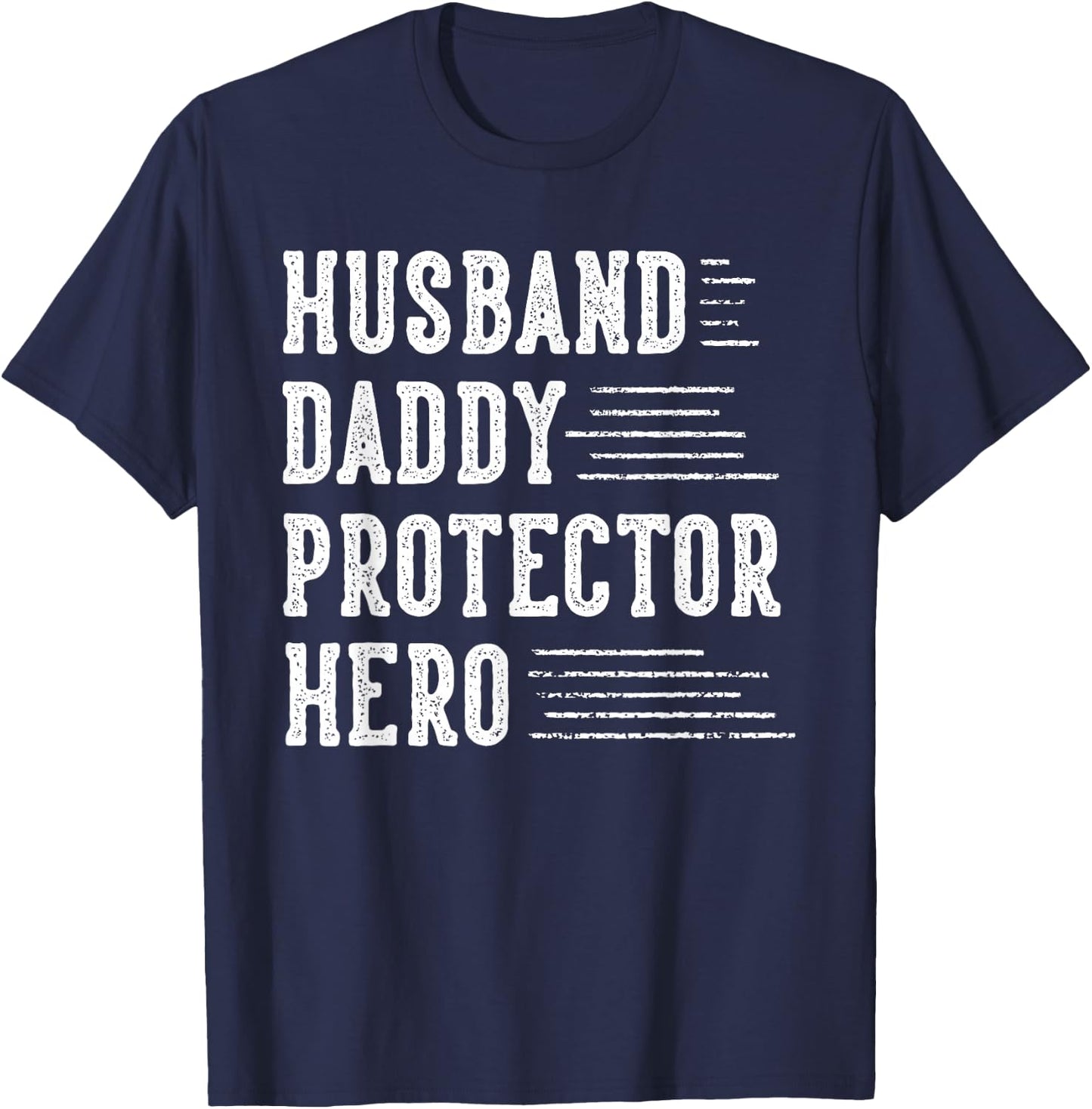 Husband Daddy Protector Hero Gifts for Dad Father's Day T-Shirt - T-Shirt | Navy