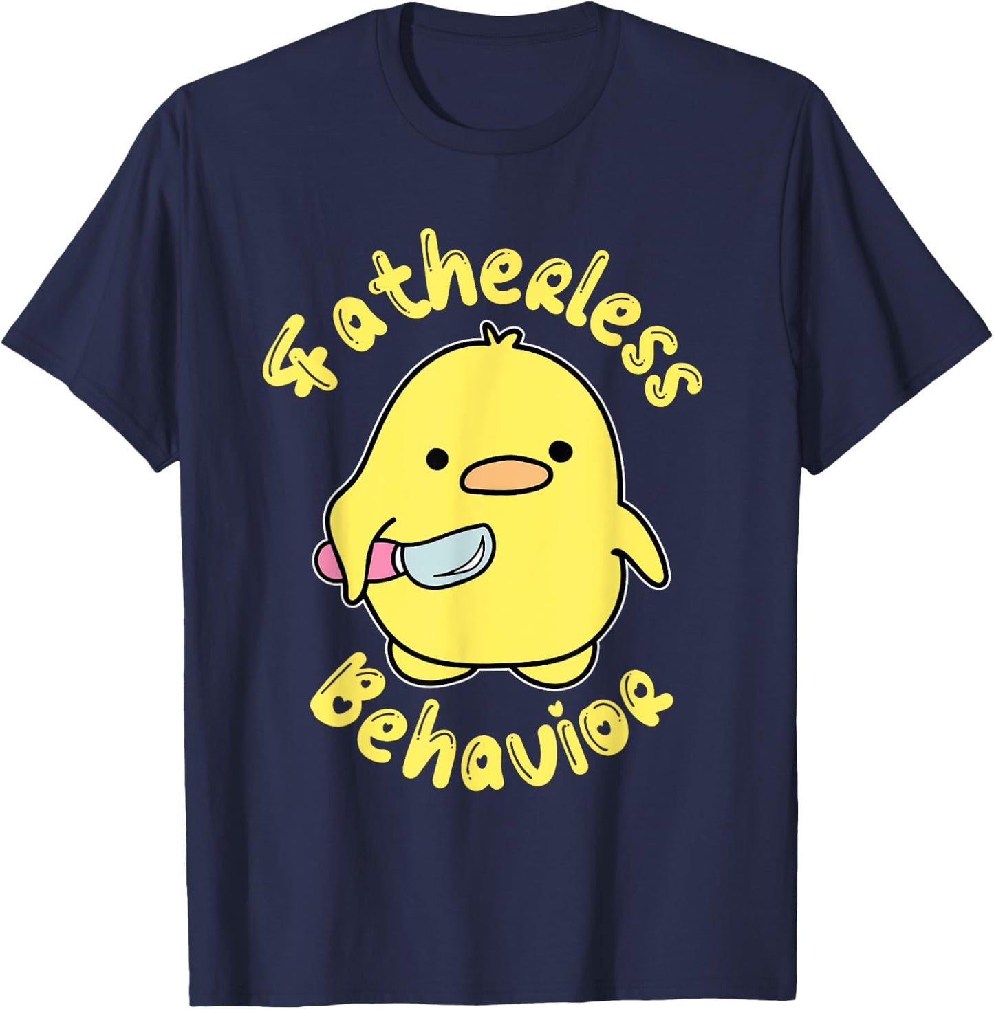 Fatherless Behavior Knife Duck Cute Design T-Shirt - T-Shirt | Navy