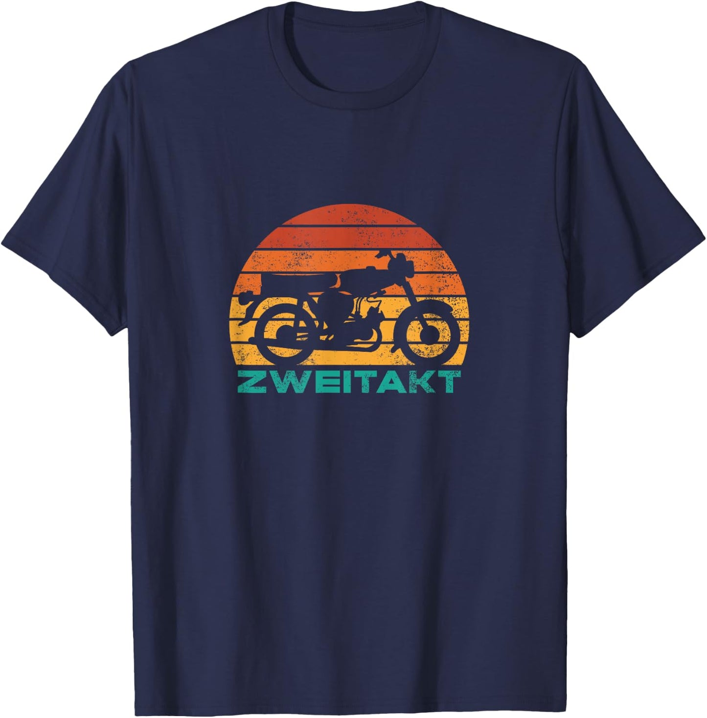 Retro S51 Two Stroke DDR Chair Motorcycle Simson Moped 2 Stroke , black T-Shirt - T-Shirt | Navy