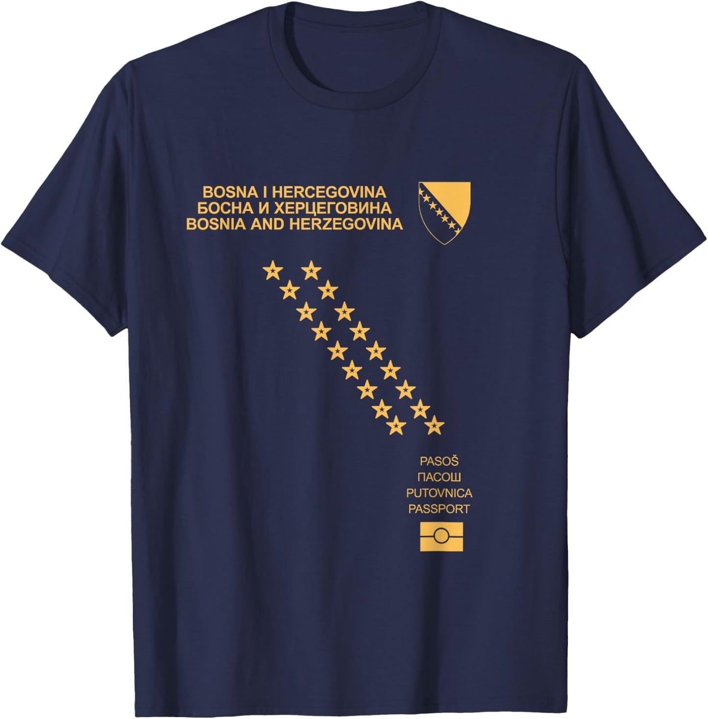 Bosnien Geschenke Ljiljan SFRJ Bosna Flagge Wappen T-Shirt - T-Shirt | Navy
