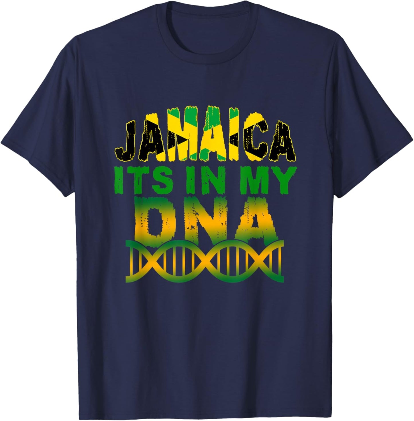 Jamaican Flag Jamaica It`s In My DNA Men Women Kids T-Shirt - T-Shirt | Navy
