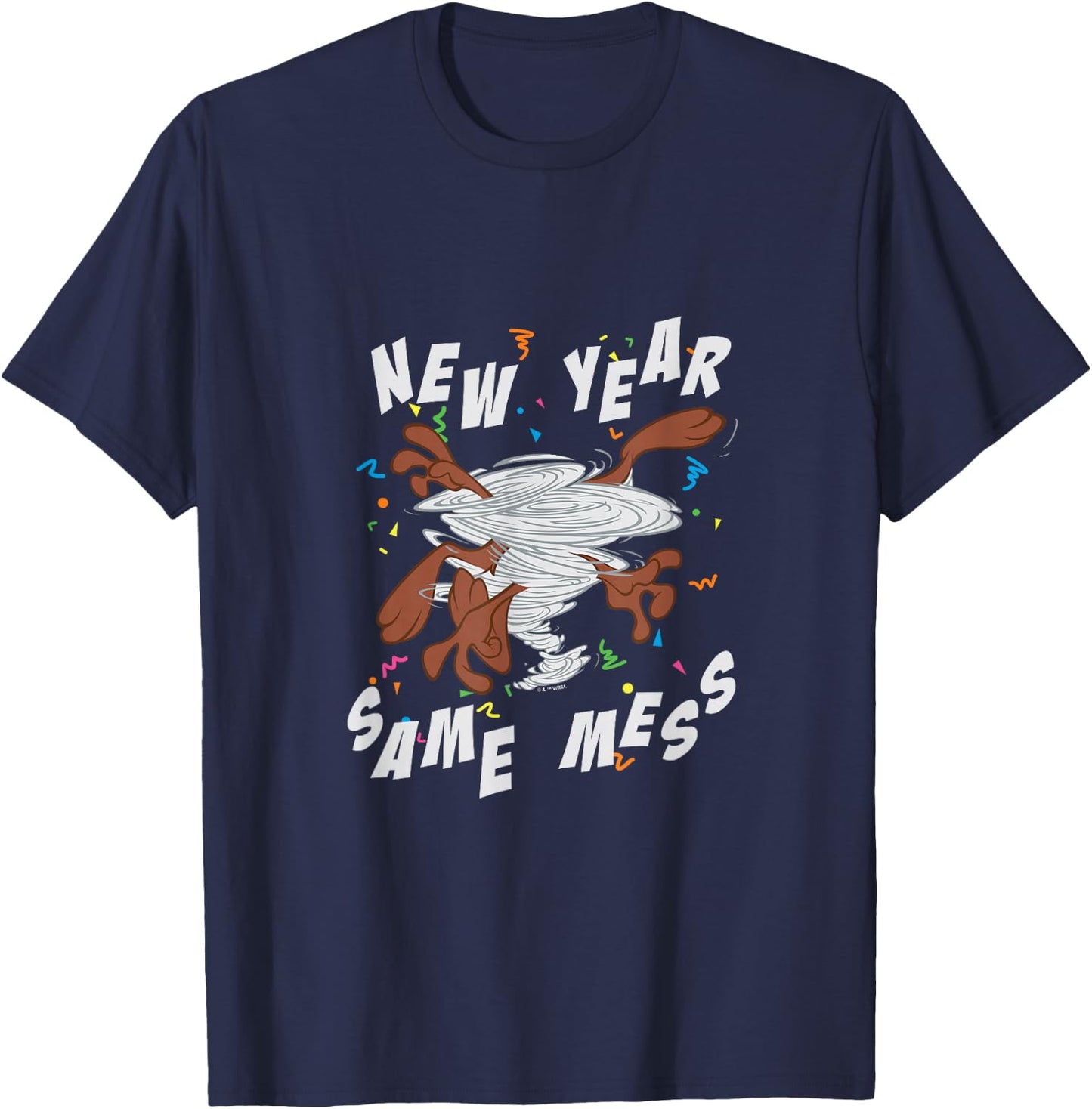 Looney Tunes New Year Same Mess With Taz T-Shirt - T-Shirt | Navy