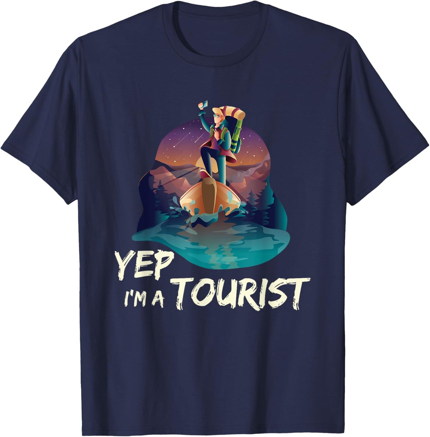 Cool Yep I Am A Tourist Shirt Tourist Gift Travellers T-Shirt - T-Shirt | Navy