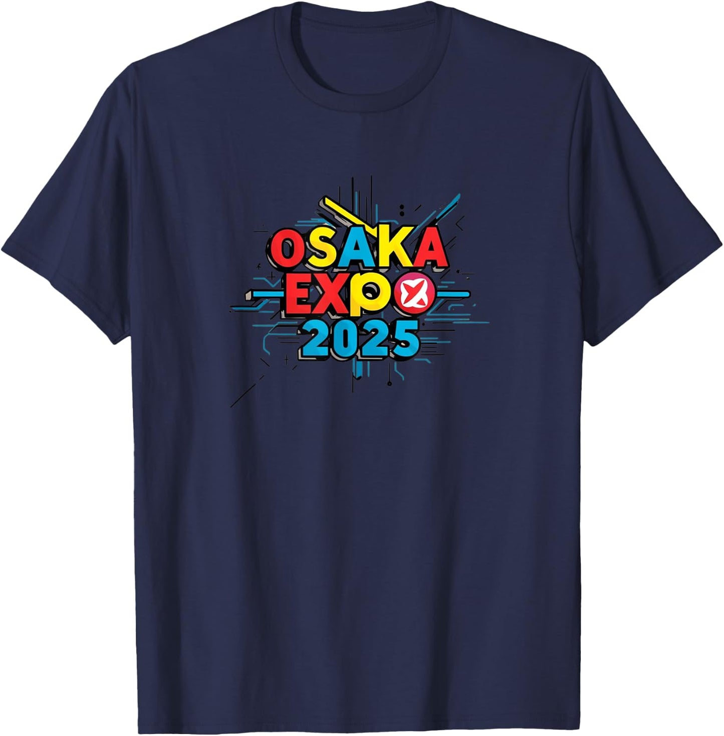 Osaka World Expo Kansai Expo 2025 Commemorative Goods Souvenirs Clothing Gift Men Women Large Size Book , Black, S T-Shirt - T-Shirt | Navy
