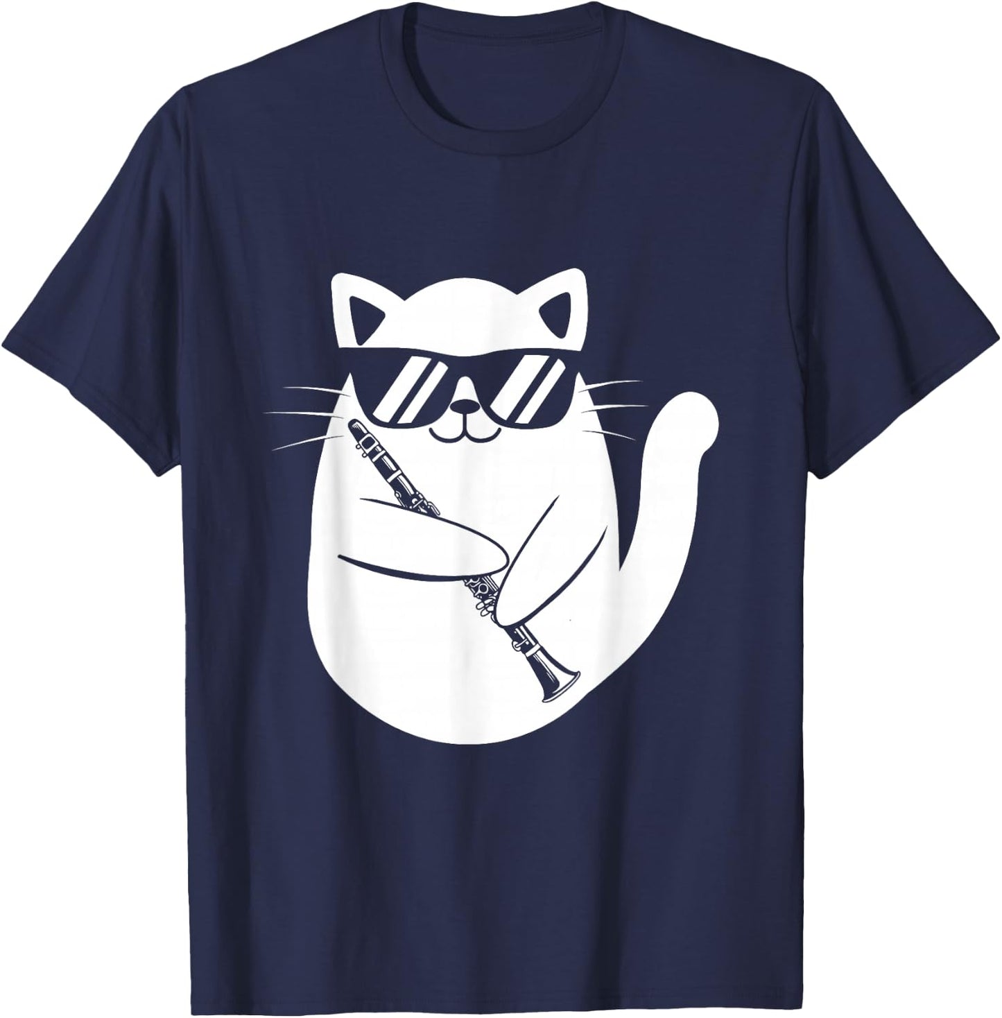 Clarinet Player - Cat Clarinetist Music Lover Marching Band T-Shirt - T-Shirt | Navy