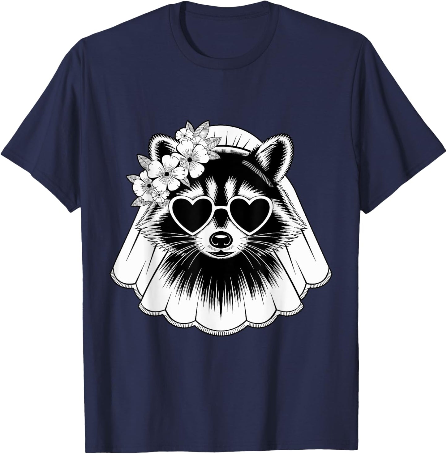 Feral Bride Design raton laveur Fête de mariage T-Shirt - T-Shirt | Navy