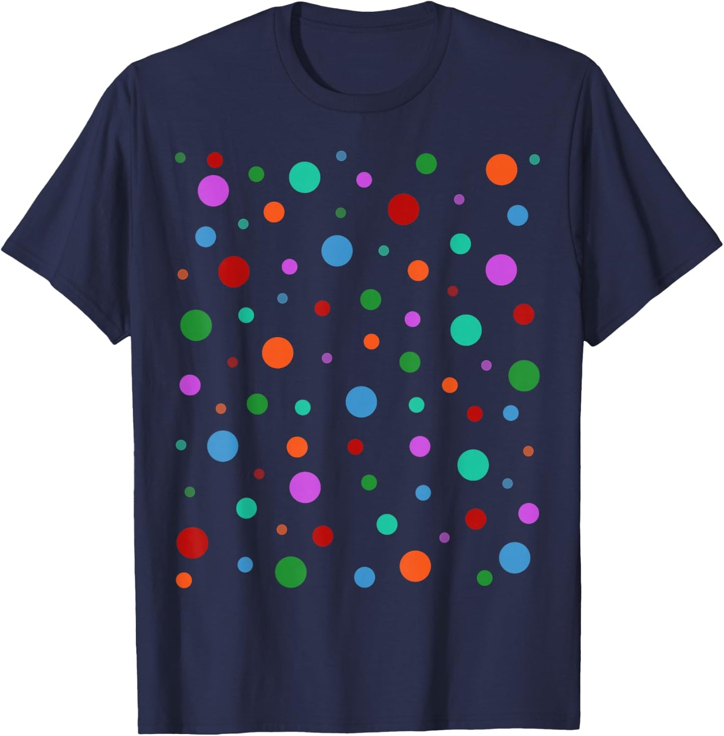 Polka Dots , Women, Kids Polka Dot , Black, S T-Shirt - T-Shirt | Navy